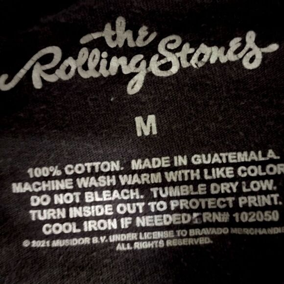 The Rolling Stones 1975 US Tour T-Shirt Men's  Short Sleeve Tongue MEDIUM Gray - Picture 4 of 8